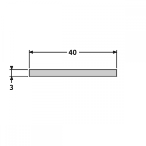 Profilé Plat En Aluminium 60x2 Mm - Laqué Blanc RAL 9010 Mat, Longueur 2500 Mm - Pour Plinthes Ou Projets DIY