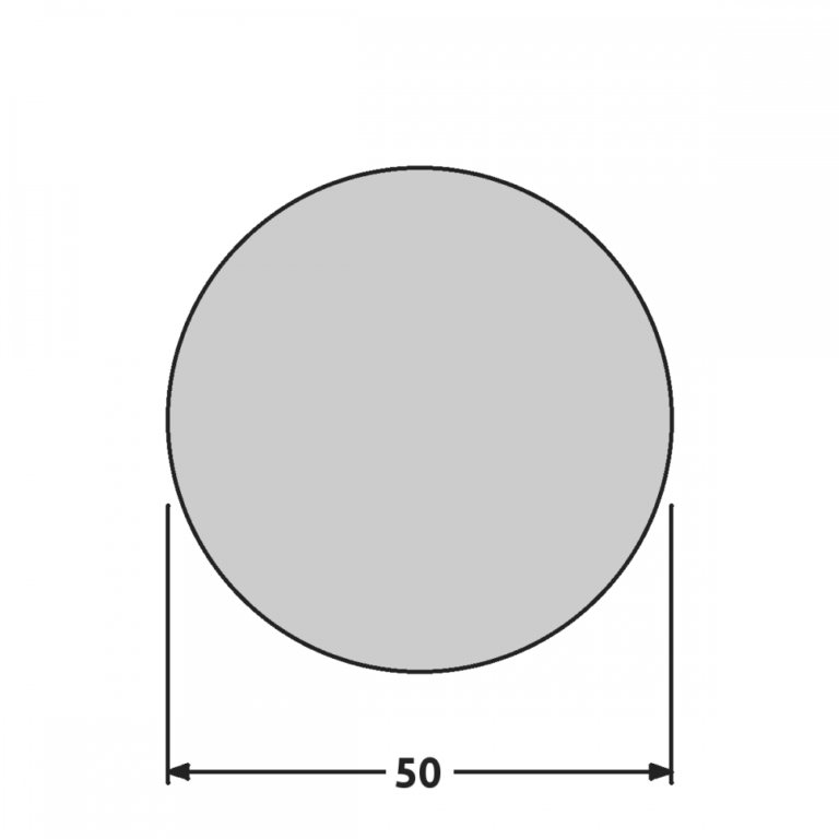 Profilé rond aluminium à la coupe diamètre 50 mm - Alu Pour Tous
