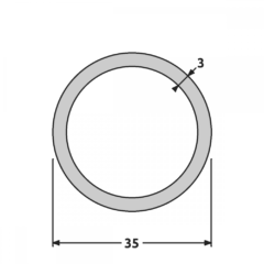 Tube rond 35 x 3 mm - Alu Pour Tous